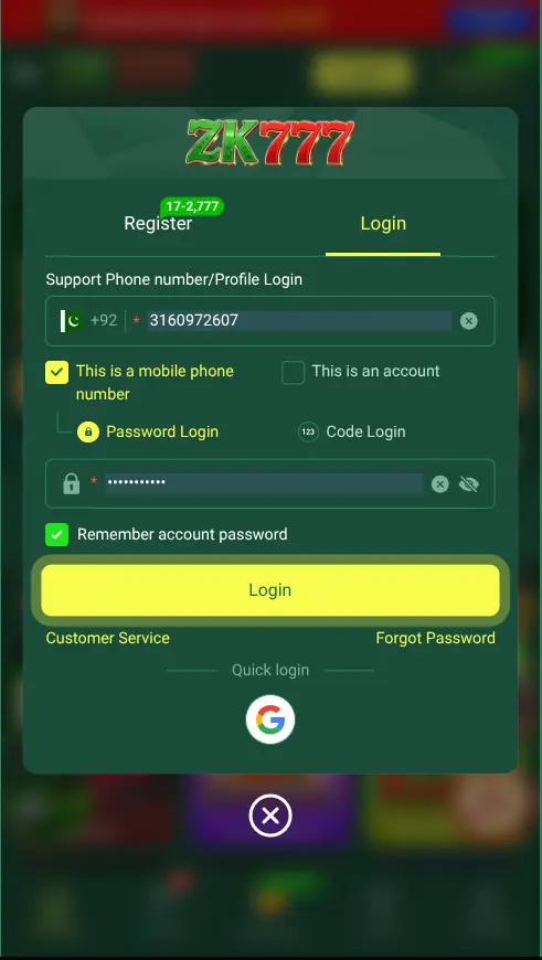 ZK777 Create Account 